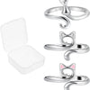 Cat-Themed Crochet Ring Set (3 Pieces)