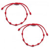 Hand-Woven Red Friendship Bracelet Set