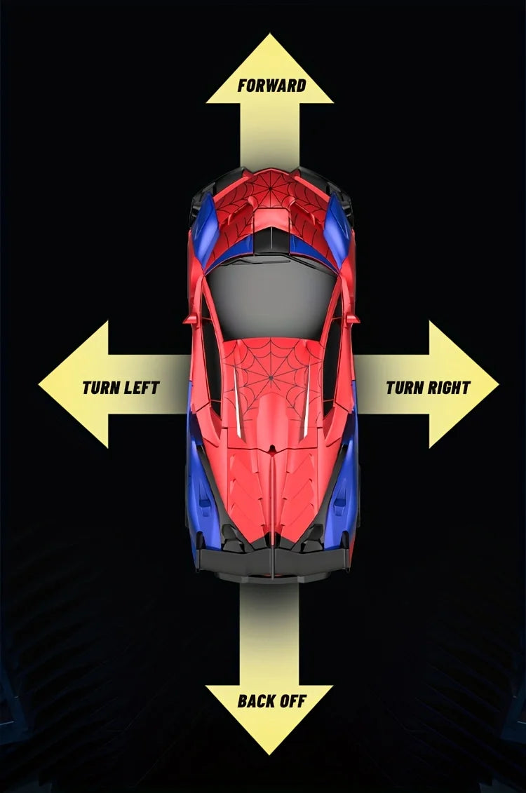 1:18 Scale RC Stunt Car with 360° Spin, LED Lights & One-Button Transformation