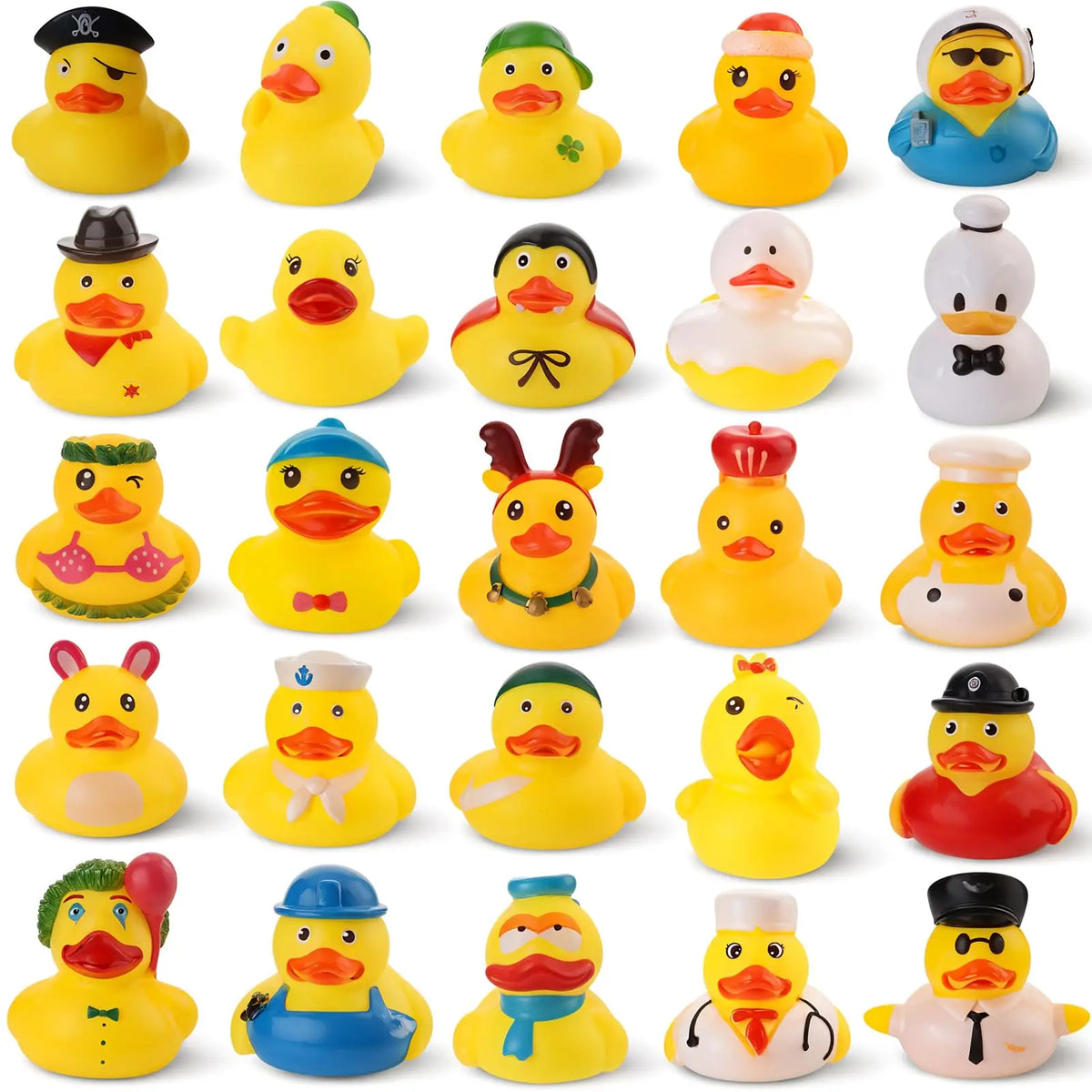 Assorted Mini Rubber Duckies for Bath and Pool Fun