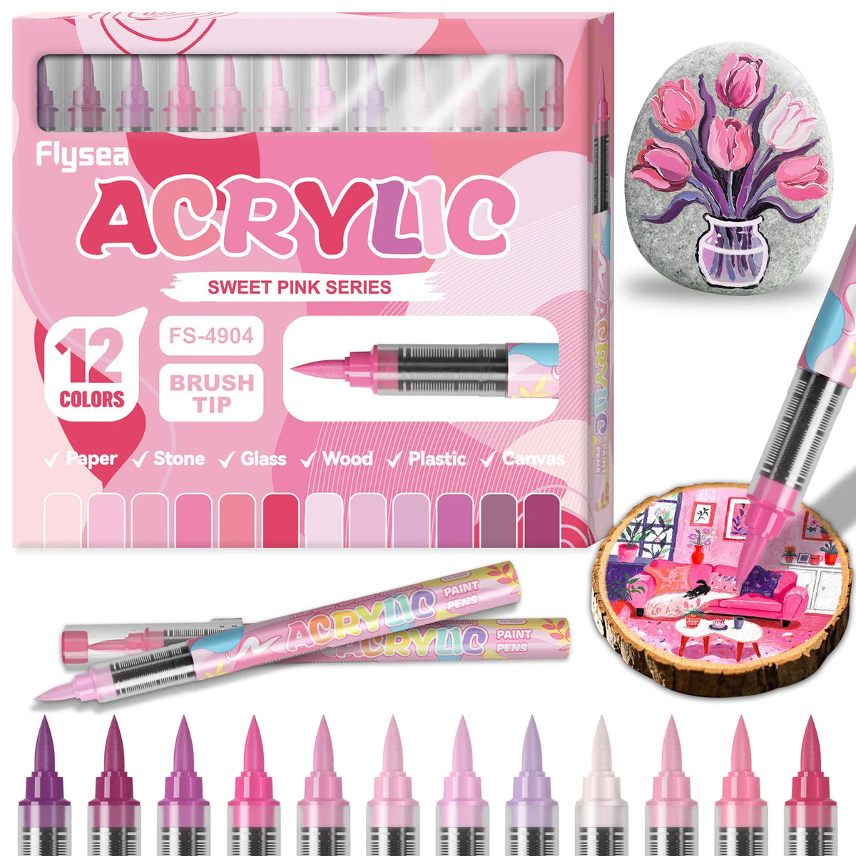 Professional Soft Tip Acrylic Marker Set