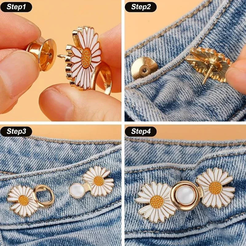 Verstellbare Jeans-Button-Pins - 2er Pack