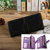 Women's RFID-Blocking Nubuck Leather Long Wallet with Multiple Card Slots