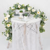 Artificial Eucalyptus Garland with White Roses