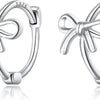 Sterling Silver Bow Hoop Earrings