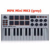 Grey AKAI MPK Mini MK3 professional MIDI keyboard controller with drum pads and knobs