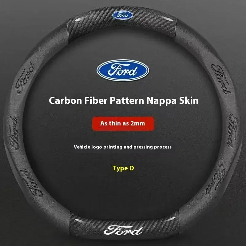 Carbon Fiber Steering Wheel Cover for Ford Models