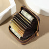 Vintage Zippered Card Holder Wallet with Coin Pocket