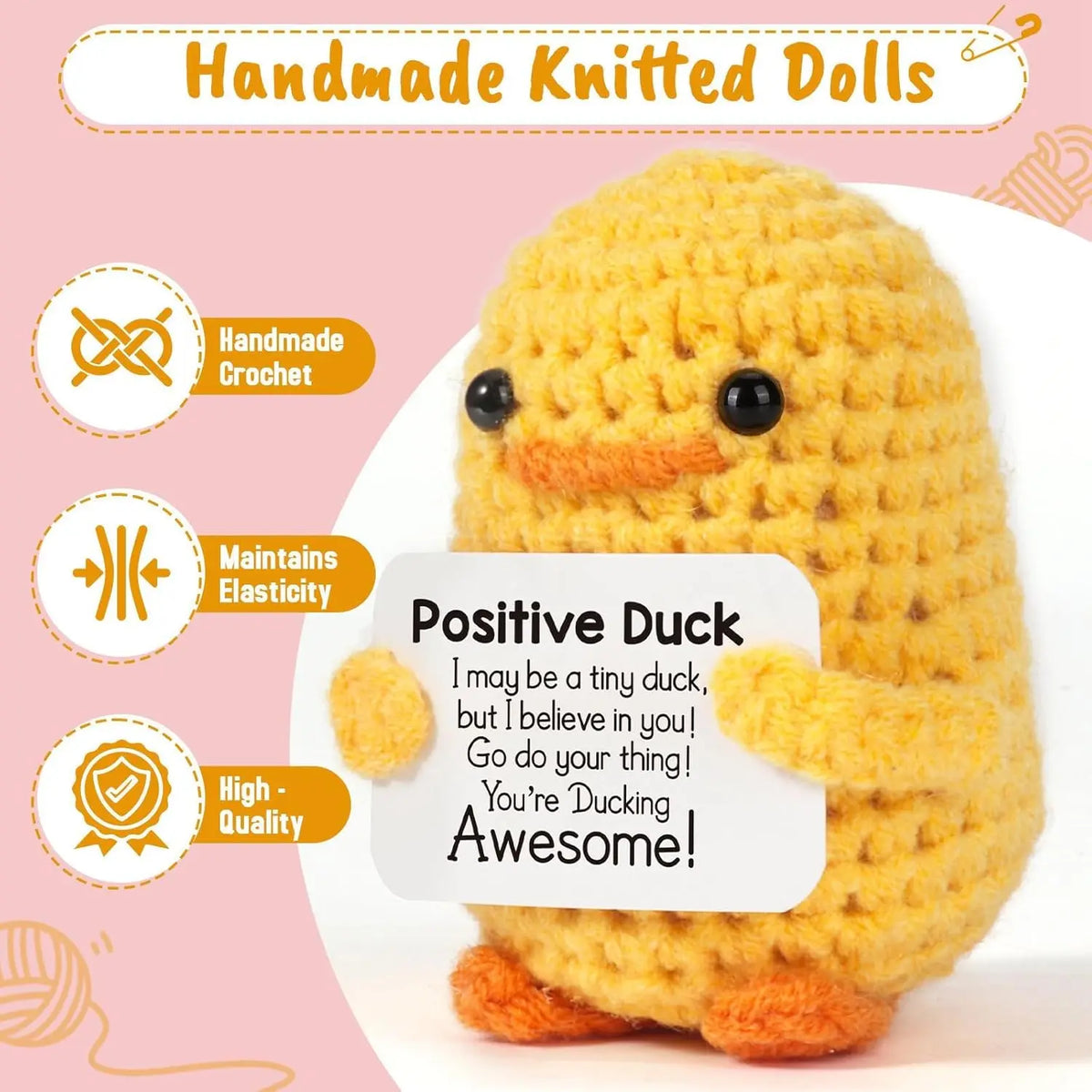 Handmade Crochet Amigurumi Doll with Love and Encouragement