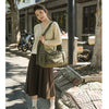 Cotton Canvas Crossbody Bag with Large Capacity