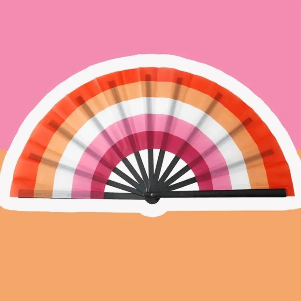 Foldable Rainbow Hand Fan with Gradient Design