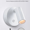 A white magnetic rechargeable touch light is shown with its charging interface detail.