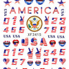 Patriotic American Flag Nail Art Stickers