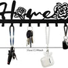 Black rustic iron wall hooks for organizing keys, coats, and home items