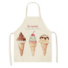 A light beige apron featuring watercolor illustrations of ice cream cones.