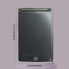Schwarzes, verstellbares LCD-Zeichen-Tablet mit Bildschirm und Basis in vertikaler Ansicht.