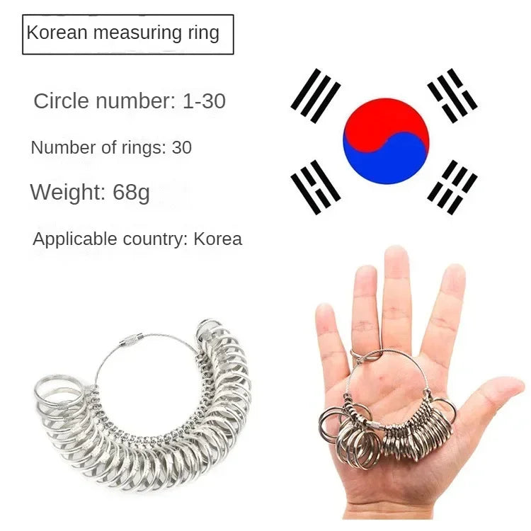 Stainless Steel Ring Sizer Gauge for Accurate Finger Measurement