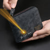 Personalized Engraved Leather Wallet for Men with Coin Pocket