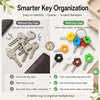 Set of colorful silicone key covers for organizing and protecting multiple keys