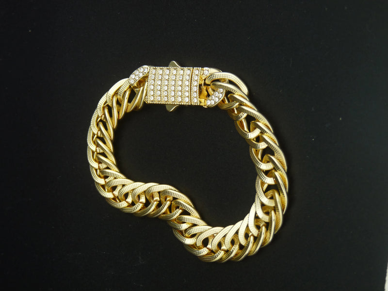 Gold-Plated Cuban Chain Jewelry Set