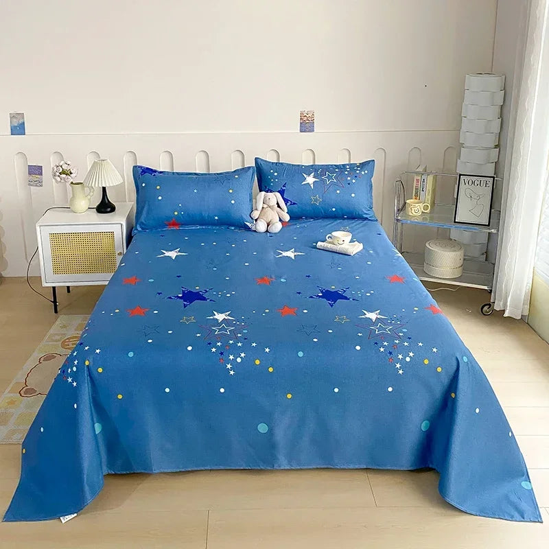 Red Floral Printed Flat Bed Sheet – Soft & Breathable