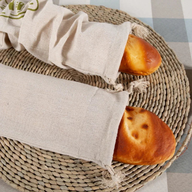 Reusable Linen Drawstring Bread Storage Bag