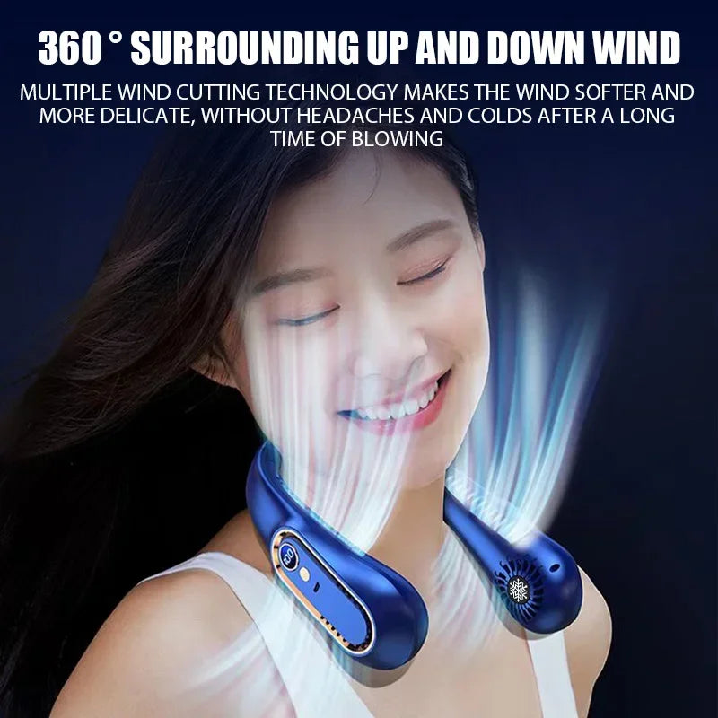 Bladeless Neck Fan with Digital Display