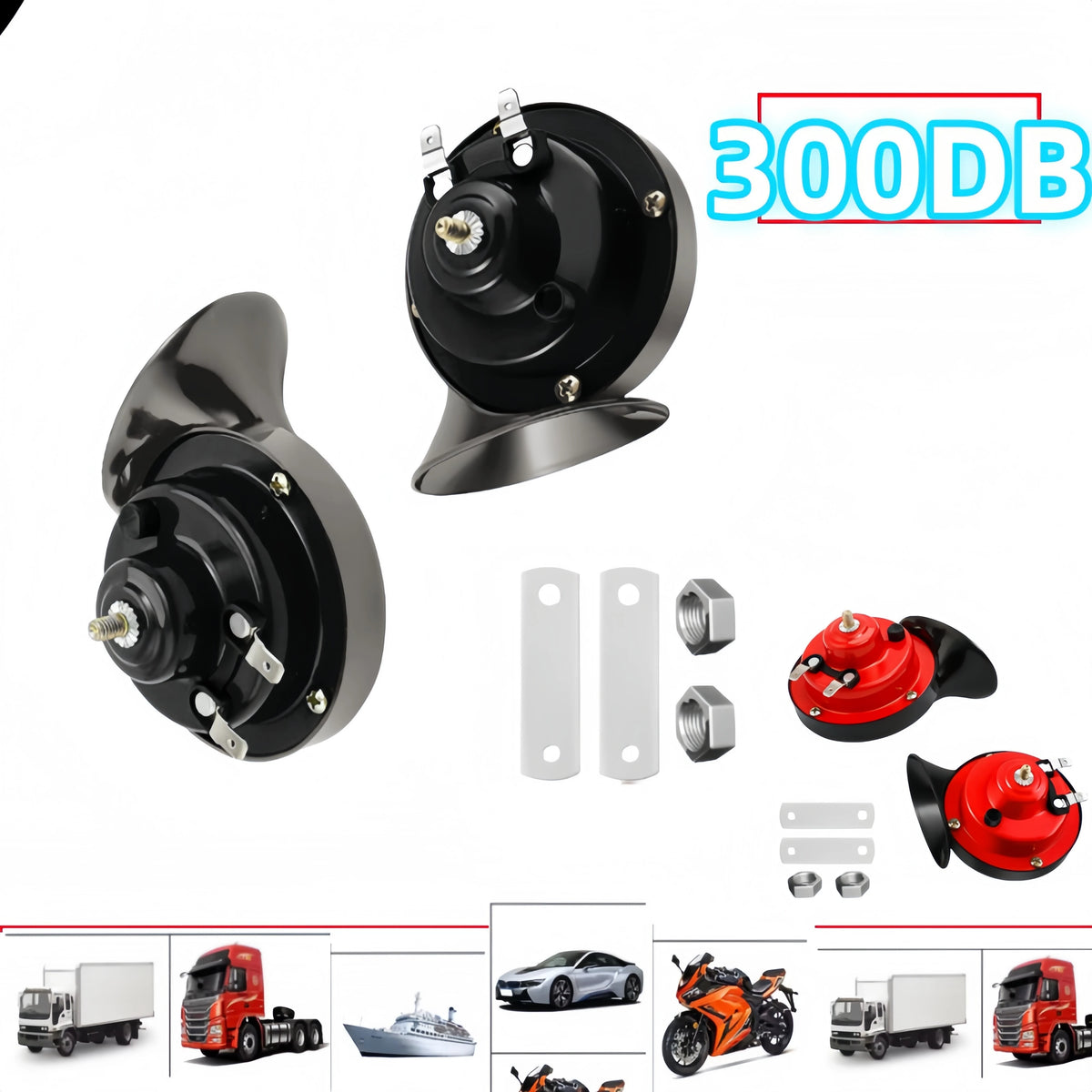Dual-Tone Electric Air Horn Kit for Trucks, SUVs, and Boats