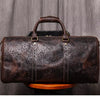 Vintage Embossed Leather Travel Duffle Bag
