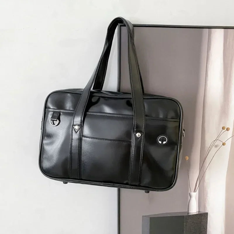 Japanese Preppy PU Leather Shoulder Bag
