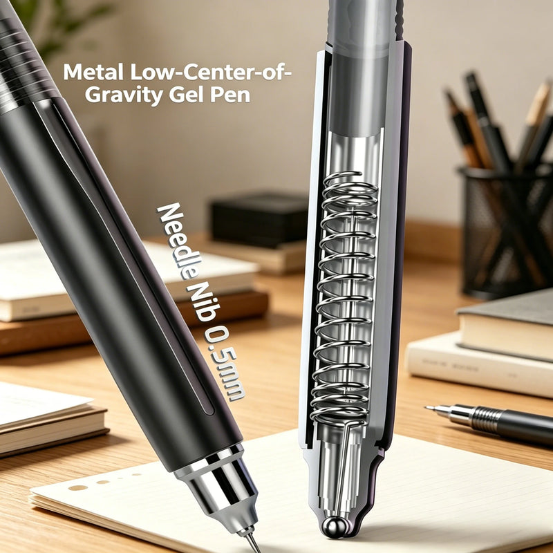 Gear Mechanism Fidget Pen with Retractable 0.5mm Tip