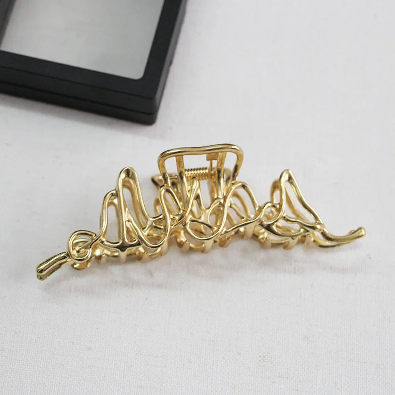 Gold S-Shaped Metal Hair Claw