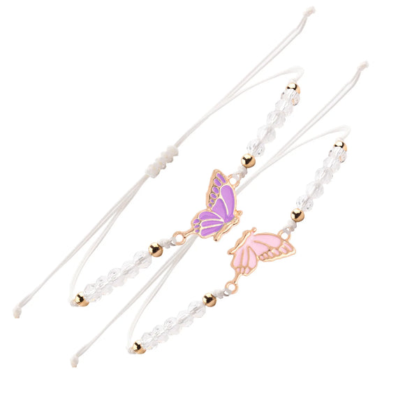 Butterfly Charm Friendship Bracelets (Set of 2)