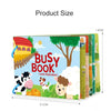 A colorful busy book for toddlers featuring illustrations of animals and nature.