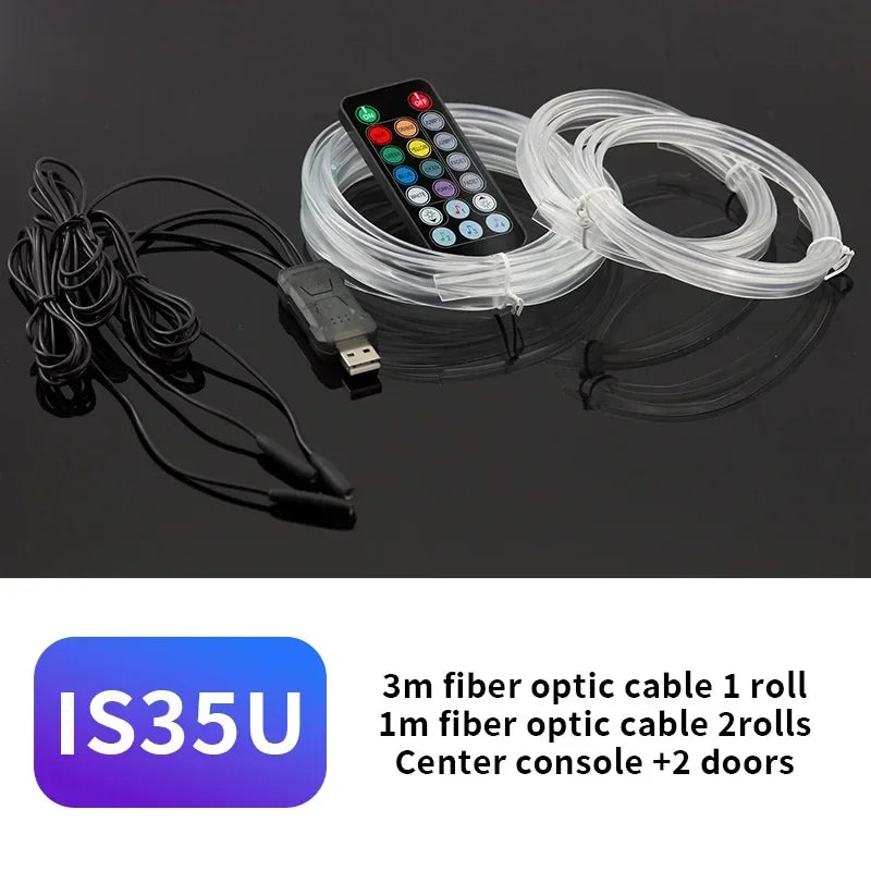 3m fiber optic cable 1 roll and 1m fiber optic cable 2 rolls for center console and 2 doors