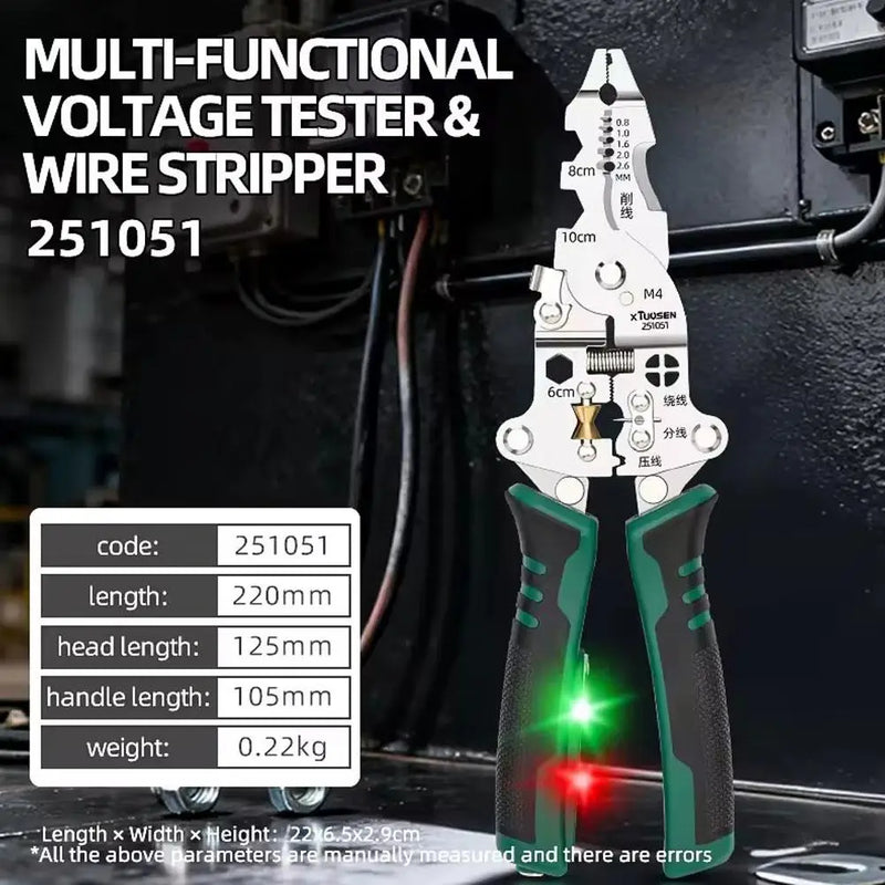 Foldable Multi-Function Electrician's Pliers with Voltage Tester