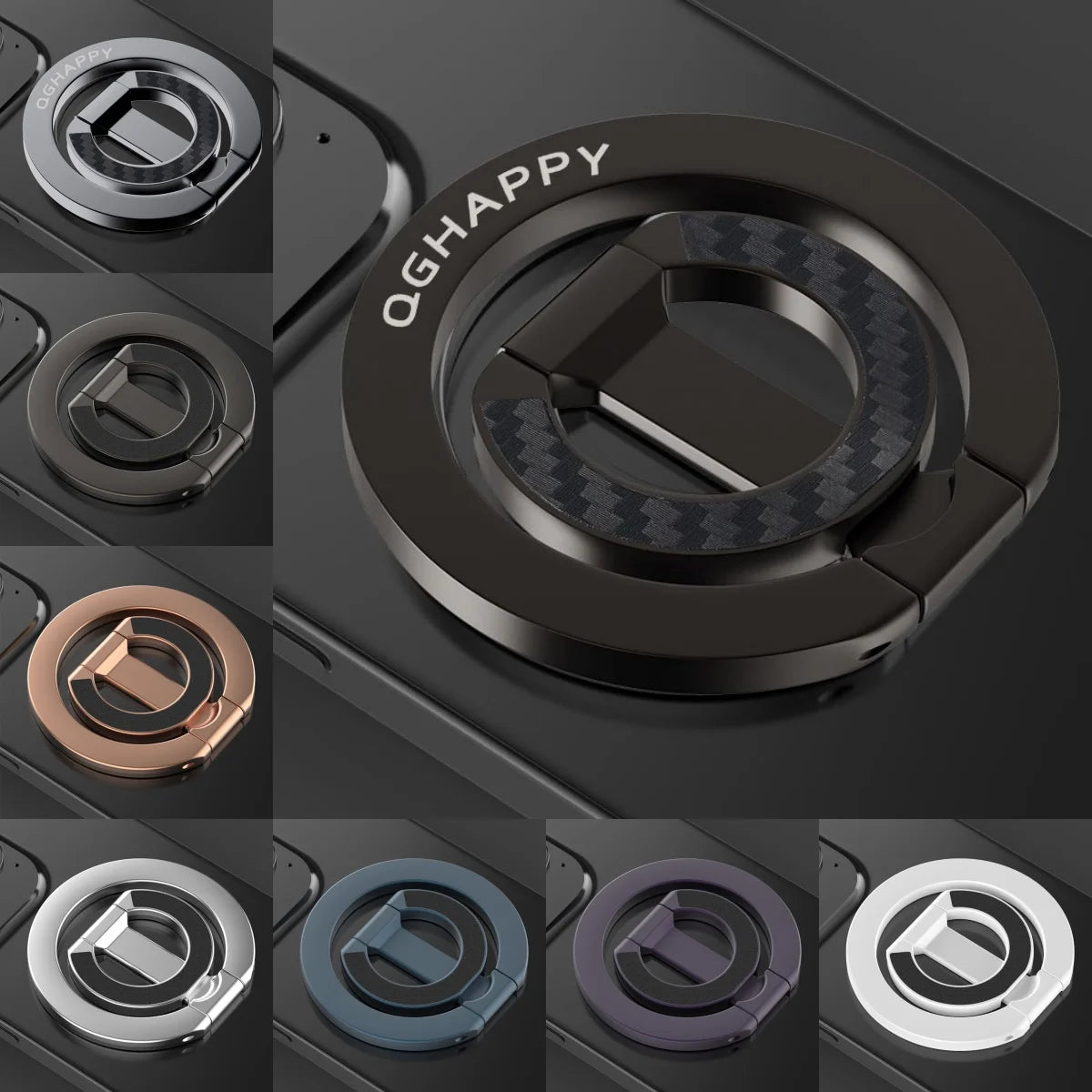 Double-Sided Magnetic Phone Ring Holder and Stand