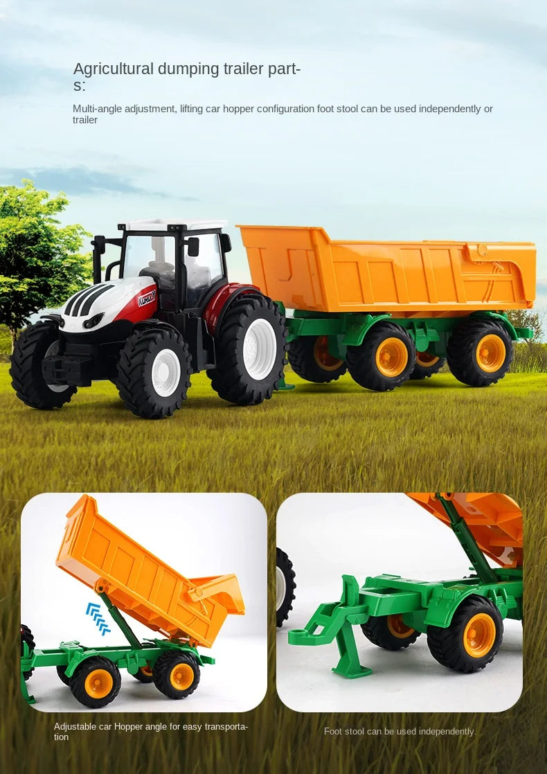 Remote-Controlled Farm Tractor Toy with Realistic Engineering Details