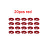 Twenty pieces of red fuzzy wiggly worm magic trick items.