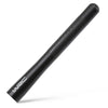 A black carbon fiber short radio antenna with a cylindrical body shown in a diagonal view.