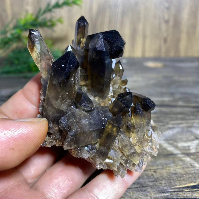 Natural Citrine & Smoke Quartz Crystal Cluster