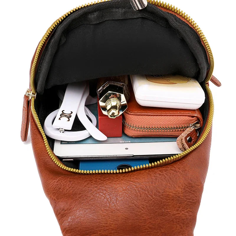 Elegant PU Leather Crossbody Sling Bag for Women
