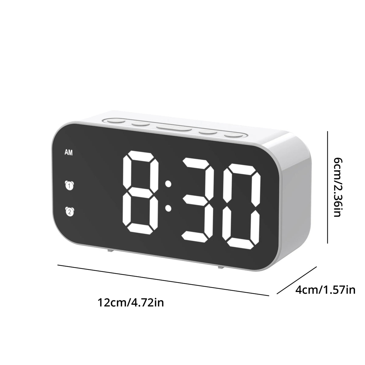 LED Mirror Digital Alarm Clock with Temperature Display