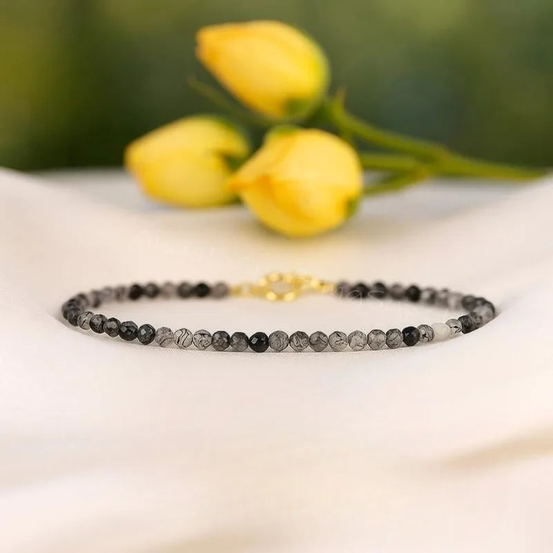 Black Tourmaline & Rutile Quartz Bracelet