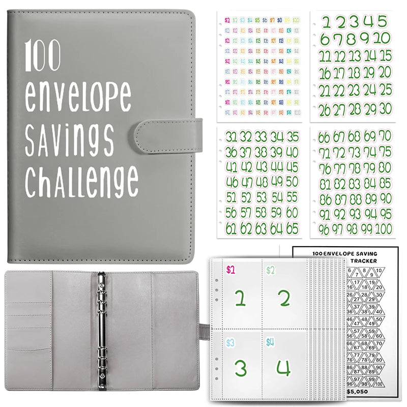 A5 Cash Savings Challenge Binder with 100 Envelopes