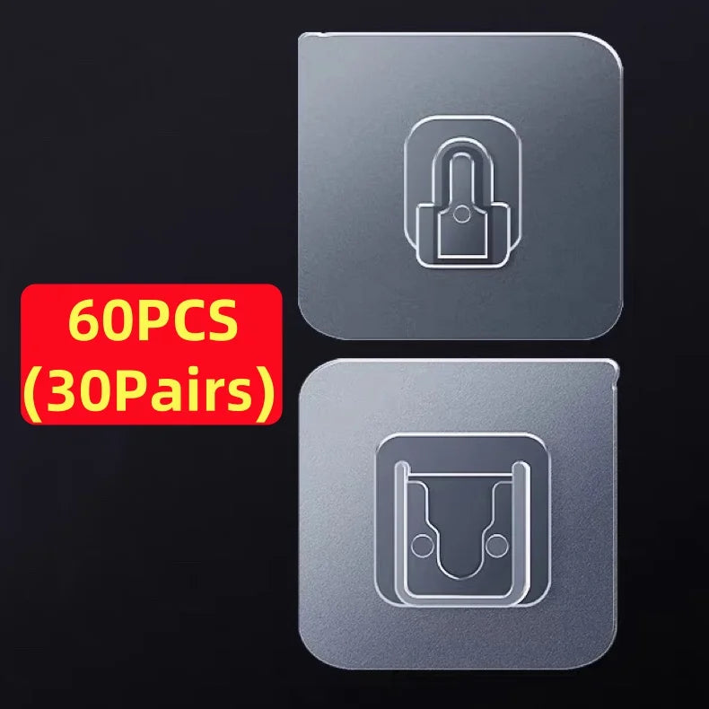 Double-Sided Adhesive Wall Hooks – Invisible, Traceless Organizer for Any Room