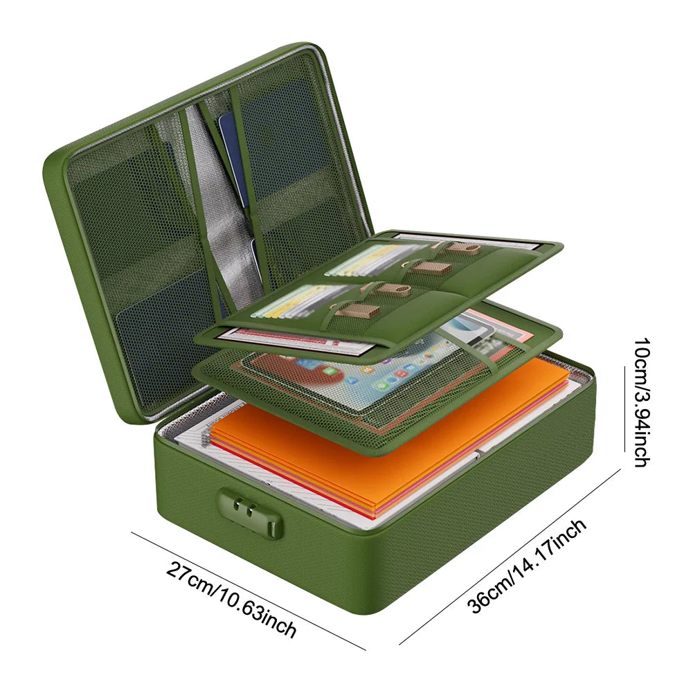 Fireproof Document Organizer with Combination Lock