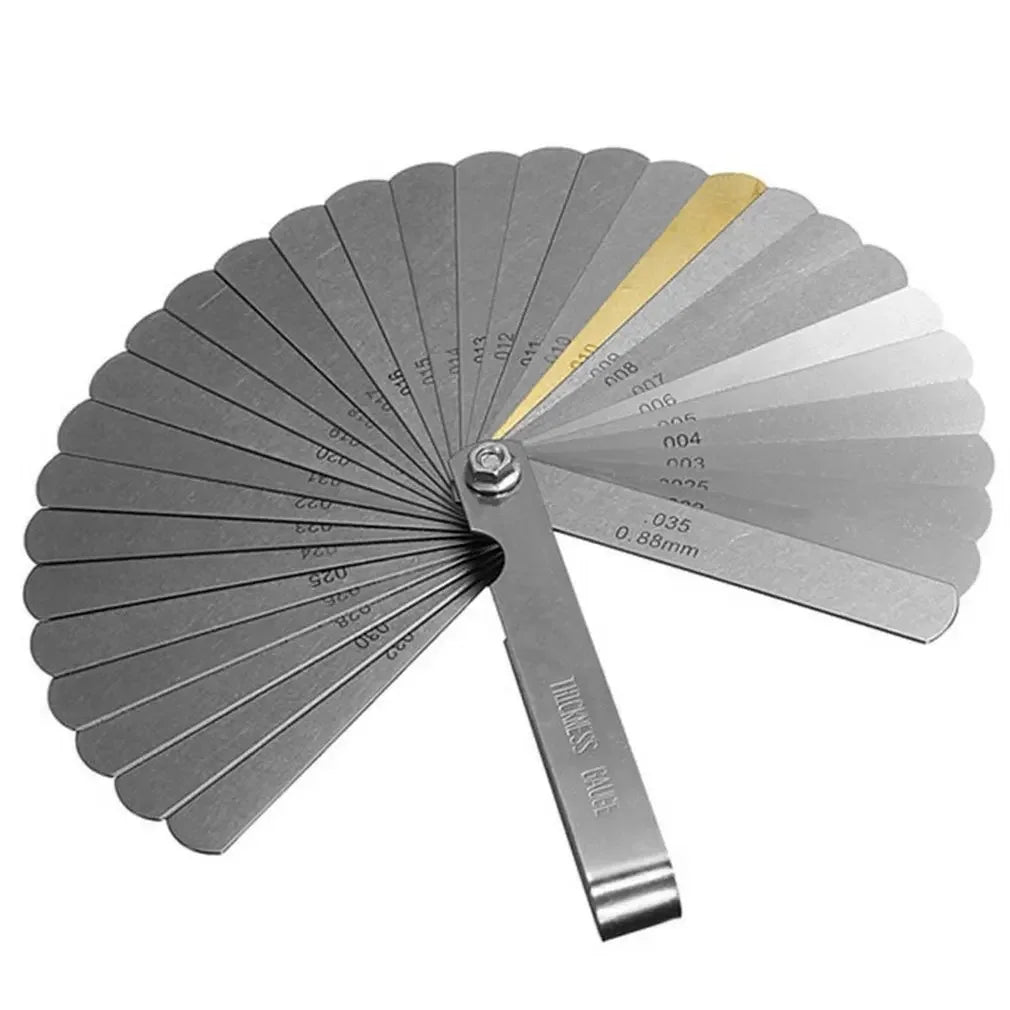 32-Blade Stainless Steel Feeler Gauge Set with Metric and Imperial Measurements