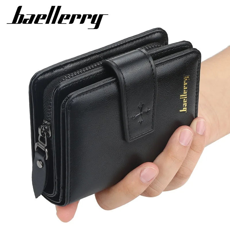 Vintage PU Leather Zipper Wallet for Men