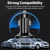 A black car charger device is shown with various car models in the background.
